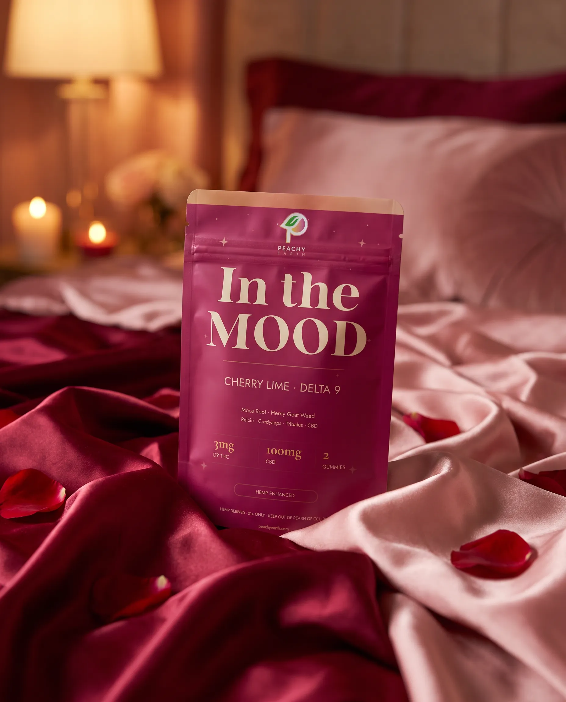 A Peachy Earth wellness moment in a warm bedroom setting